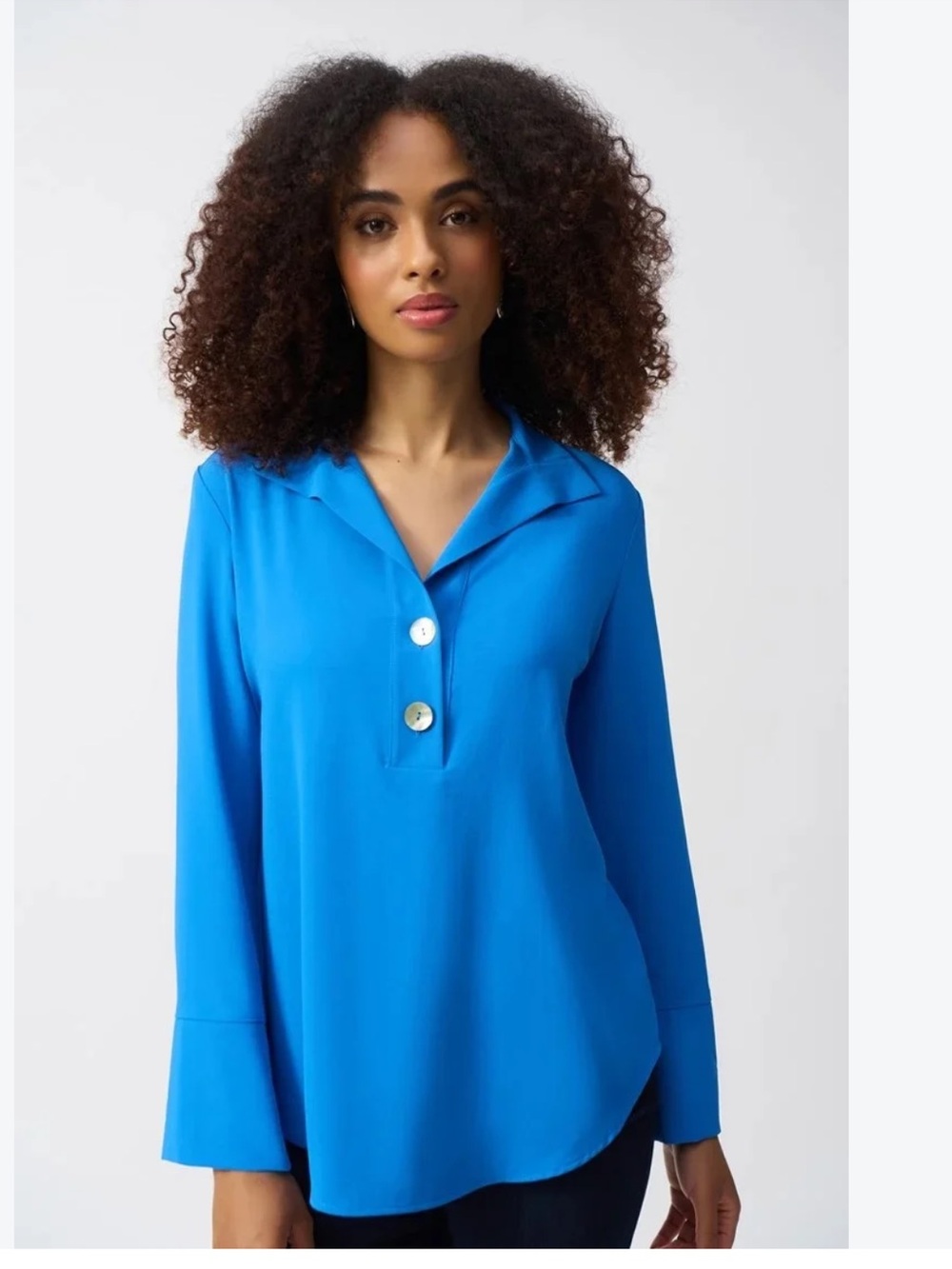 Joseph Ribkoff Vibrant Blue Button-Front Tunic